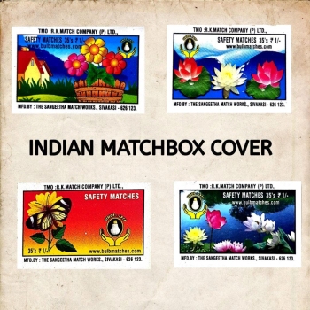 Indian matchbox covers with flowers