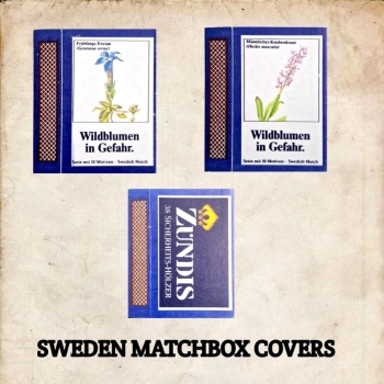 Swedish matchbox covers with flowers