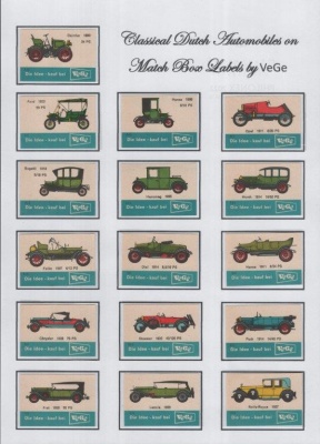 Classic Dutch automobiles on VeGe labels
