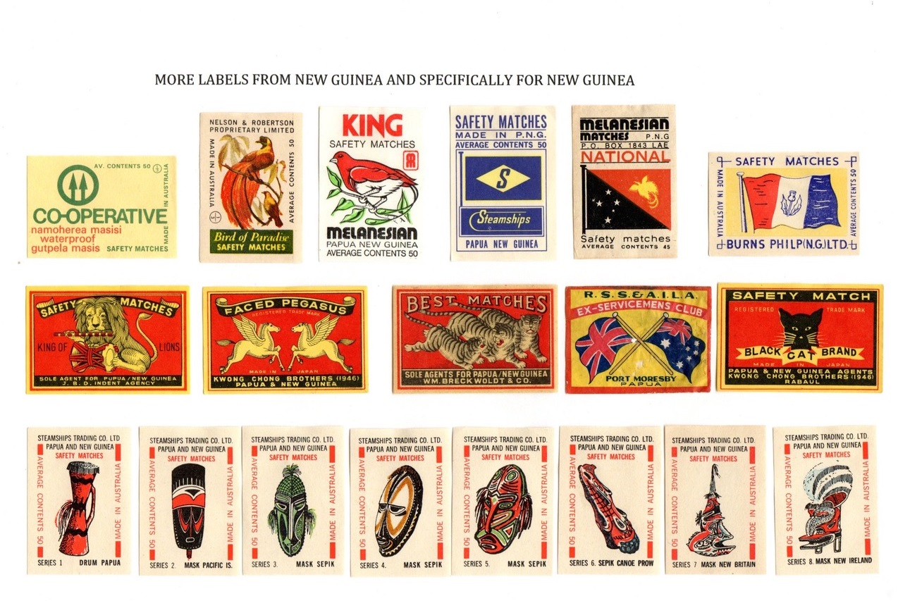 A selection of labels from Papua New Guinea