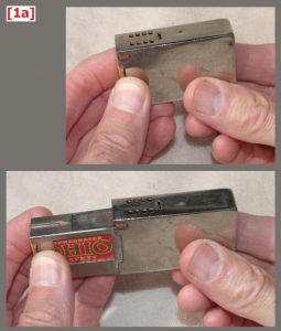 "Stay-lit" matchbox holder, 57 x 36 x 16 mm